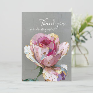 Invitation Élégante Rose Rose Impasto Floral Mariage Remercie