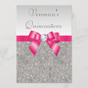 Invitation Élégante Séquence d'argent de Quinceañera en bouw