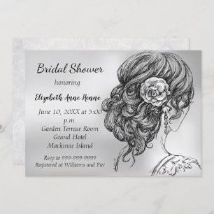 Invitation Elégante Silver Bridal Showeuse
