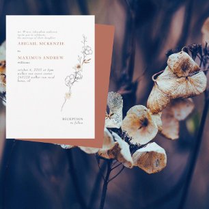 Invitation Élégante Simplicité Délicate Mariage Cinnamon