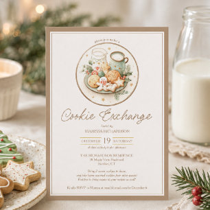 Invitation Élégante soirée d'échange de biscuits de Noël