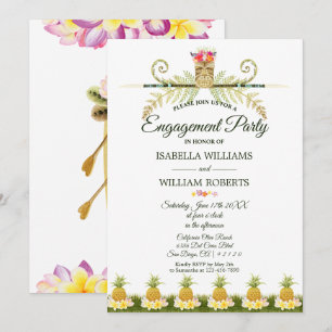 Invitation Élégante soirée d'engagement d'été à Hawaï
