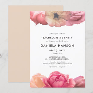 Invitation Élégante soirée rose vintage