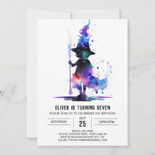 Invitation Élégante sorcellerie personnalisée Anniversaire