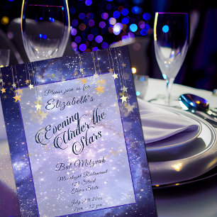 Invitation Élégante sous la galaxie étoilée Bat Mitzvah