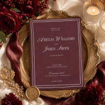 Élégante Suite de Mariage Minimaliste Cabernet Bou