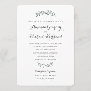 Invitation Elégante Suite Mariage Eucalyptus