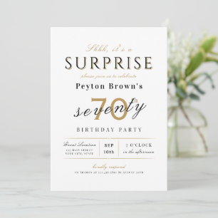Invitation Elégante surprise classe moderne 70e anniversaire