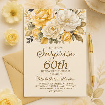 Élégante Surprise Florale Crème Jaune Ivory 60 ans