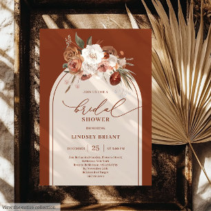 Invitation Élégante Terracotta Pampas Grass Floral Bridal