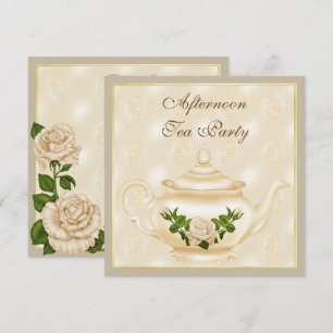 Invitation Elégante théière ivoirienne et thé Rose après-midi