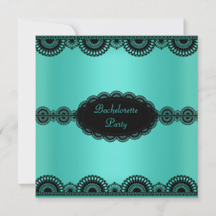 INVITATION ÉLÉGANTE TURQUOISE VERTE BACHELORETTE PARTI INVITA