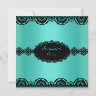 INVITATION ÉLÉGANTE TURQUOISE VERTE BACHELORETTE PARTI INVITA