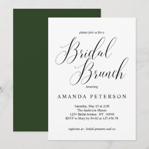 Invitation Élégante typographie Calligraphie Bridal Brunch