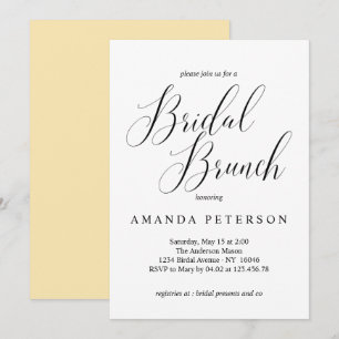 Invitation Élégante typographie Calligraphie Bridal Brunch