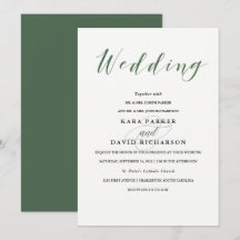 Élégante typographie | Mariage vert profond
