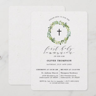Invitation Élégante végétation Eucalyptus Wreath Première com