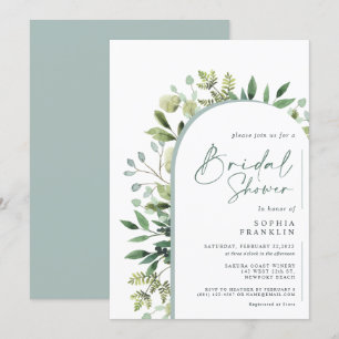 Invitation Elégante verdure Aquarelle Fête des mariées floral