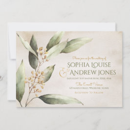 Invitation Elégante verdure botanique vintage mariage rustiqu