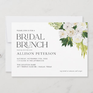 Invitation Élégante verdure d'été Brunch nuptial floral
