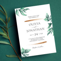 Élégante verdure et minimaliste or Mariage