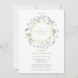 Invitation Élégante verdure Garland Gold Célébration de la vi