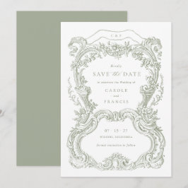 Invitation Elégante Vintage feuille de taille florale Enregis