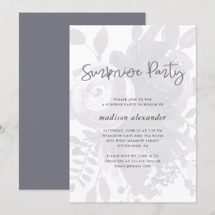 Invitation Elégante Vintage Look Floral Surprise Party