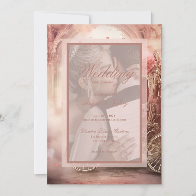 Invitation Elégante vintage Mariage romantique (Devant)