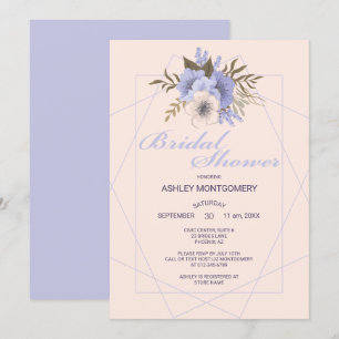 Invitation Élégante Violet cinq Roses pétales Fête des mariée