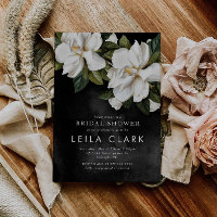 Invitation Élégante White Magnolia Bridal Shower