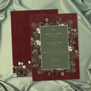 Invitation Élégantes Baies d'Hiver & Mariage Bourguignon au P