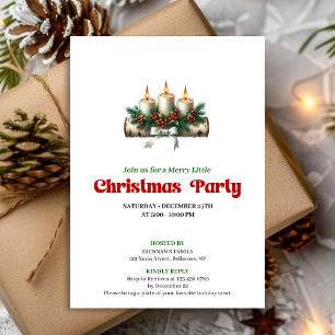 Invitation Élégantes bougies de Noël Couronne de pin Invitati