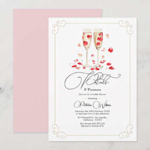 Invitation Élégantes Pétales et Prosecco : Baby Shower de Mar