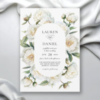 Élégantes Pivoines Blanches Floral Aquarelle Maria