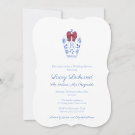 Invitation Élégantes Vacances Rouge Quelque chose de bleu Fêt