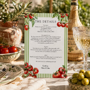 Invitation Élégants détails de tomates rouges et vertes pour