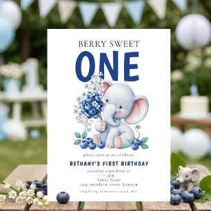 Invitation Élément Blueberry Berry Sweet One 1er Anniversaire