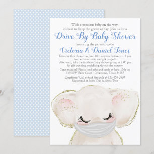 Invitation Élément de Douceur Bébé Éléphant avec Masque Drive