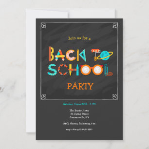 Invitation Éléments de fête de rentrée scolaire