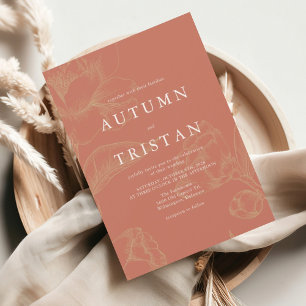 Invitation ELENA Mariage de corail botanique