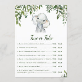 Invitation Eléphant Baby shower Game avec réponse en 5 x 7