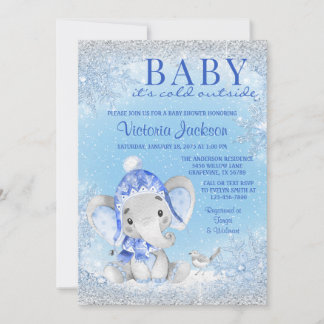 Invitation Elephant Baby son froid Baby shower extérieur