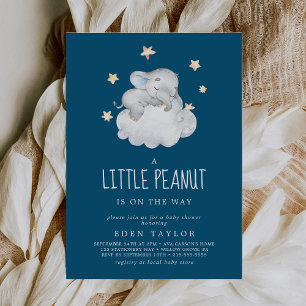Invitation Elephant Boy   Baby shower de la petite arachide d