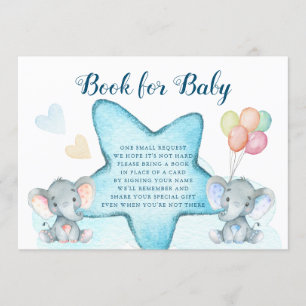 Invitation Elephant Et Blue Star Books Demander Baby shower