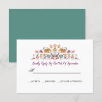 Eléphant Fleur Indien Jade vert mariage RSVP