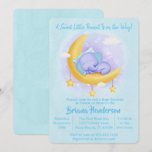 Invitation Elephant Garçon Sweet Petit Baby shower de cacahuè