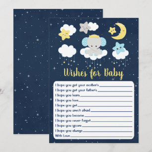 Invitation Elephant Jaune Baby shower de la marine souhaite p