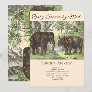 Invitation Elephant jungle Baby shower neutre genre par mail