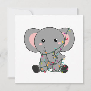 Invitation Éléphant Noël Neige Hiver Animaux Éléphants